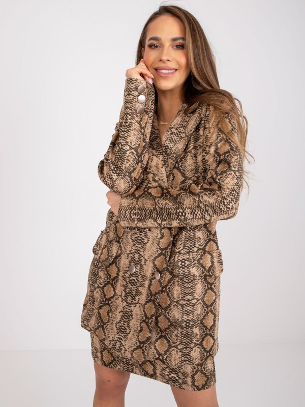 Marynarka-LK-MA-508721.85-ciemny bezowy rozmiar - 36
