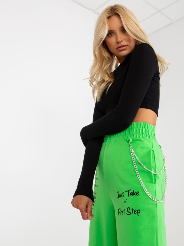 Spodnie dresowe-FA-DR-7855.52-jasny zielony rozmiar - ONE SIZE
