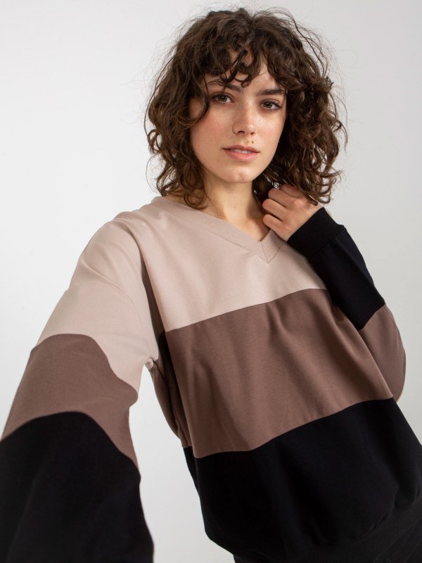 Bluza-RV-BL-8328.34X-czarno-beżowy rozmiar - L/XL