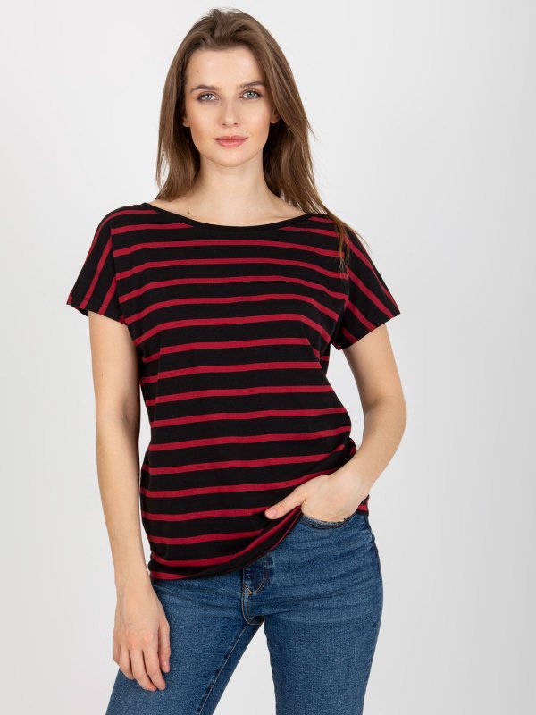 T-shirt-RV-TS-8568.75-czarno-czerwony rozmiar - S