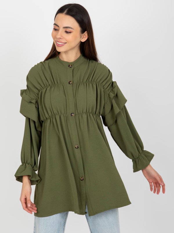 Koszula-TW-KS-BI-2021745.13X-khaki rozmiar - M