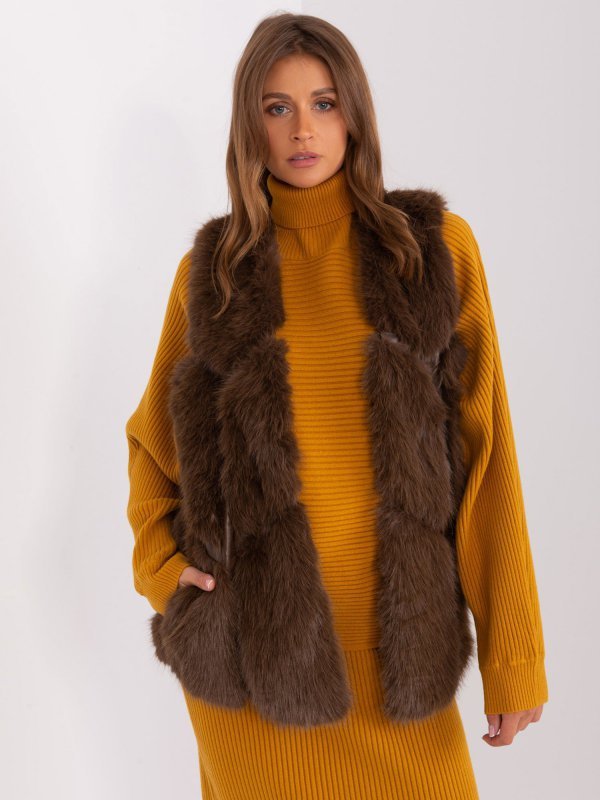 Kamizelka-AT-KZ-2375.00P-ciemny brązowy rozmiar - M/L