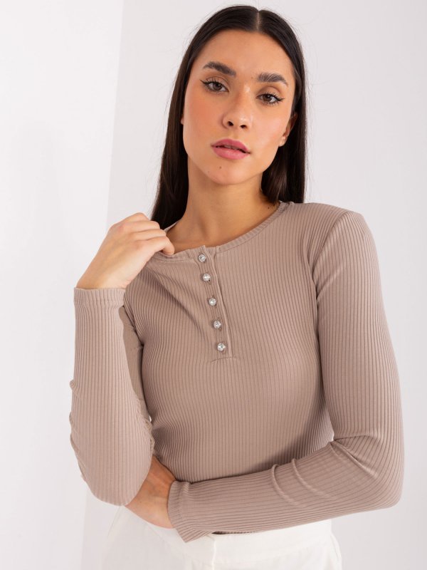 Bluzka-RV-BZ-9211.26X-ciemny bezowy rozmiar - L/XL