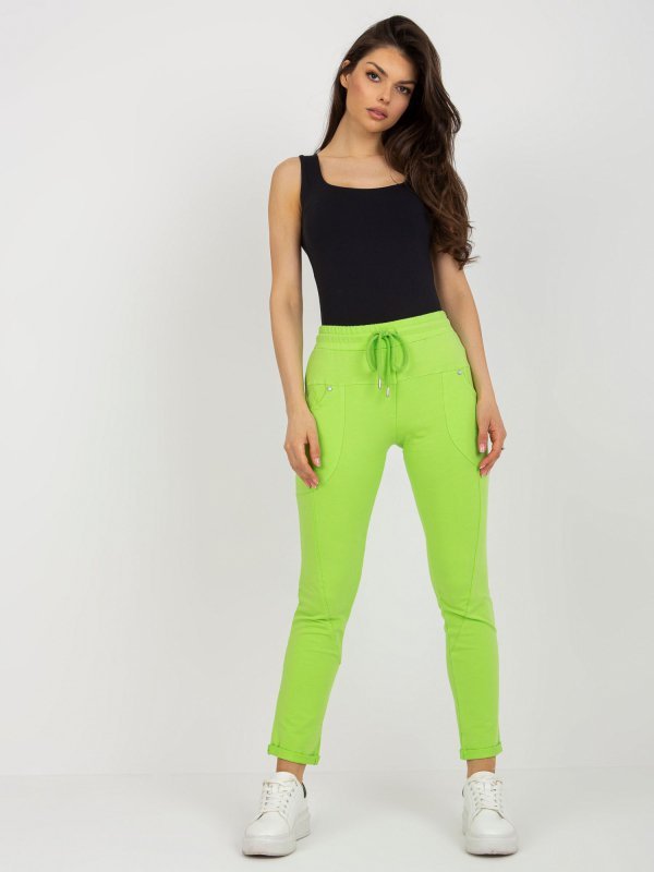 Spodnie dresowe-RV-DR-8696.20-limonkowy rozmiar - L/XL