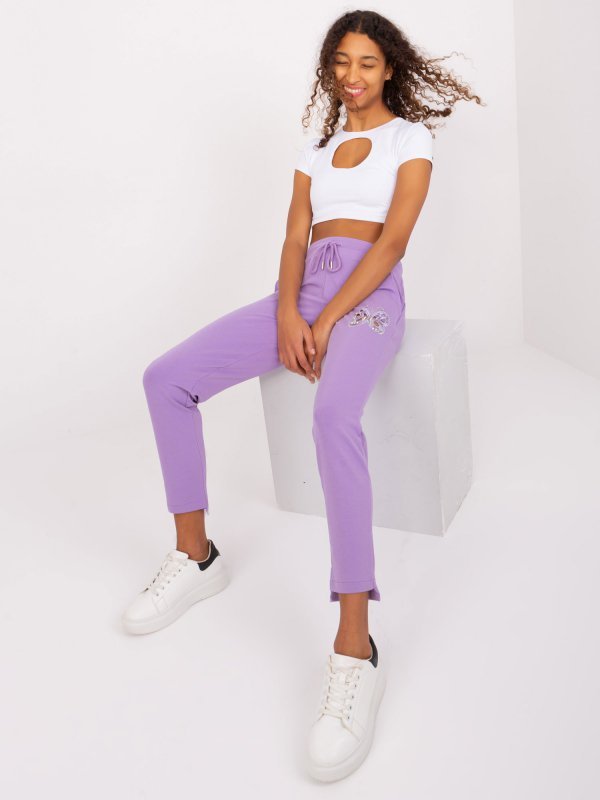 Spodnie dresowe-RV-DR-8835.10-fioletowy rozmiar - L/XL