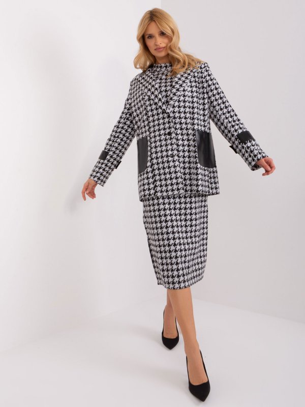 Marynarka-LK-MA-509511.99-biało-czarny rozmiar - S/M