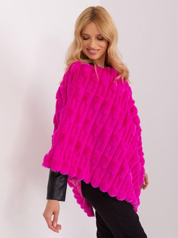 Poncho-AT-PN-2347.16-fuksjowy rozmiar - ONE SIZE