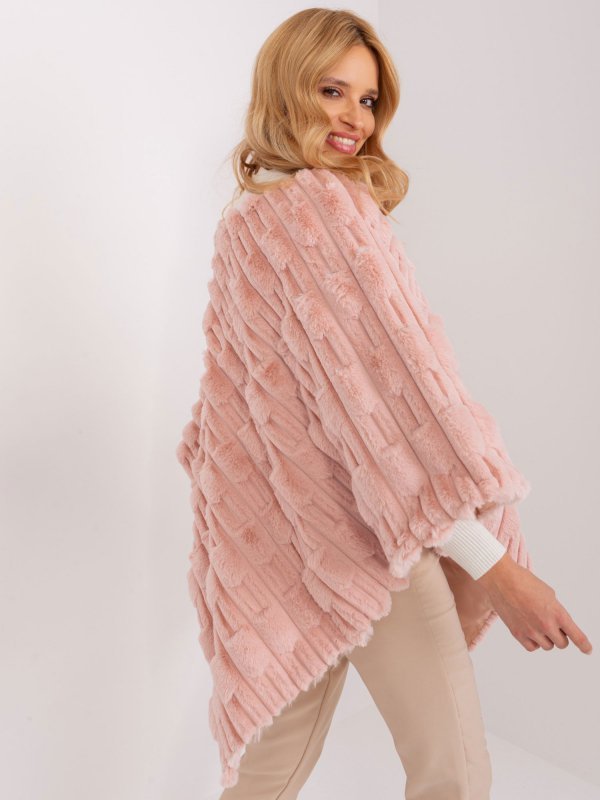 Poncho-AT-PN-2347.68-jasny różowy rozmiar - ONE SIZE
