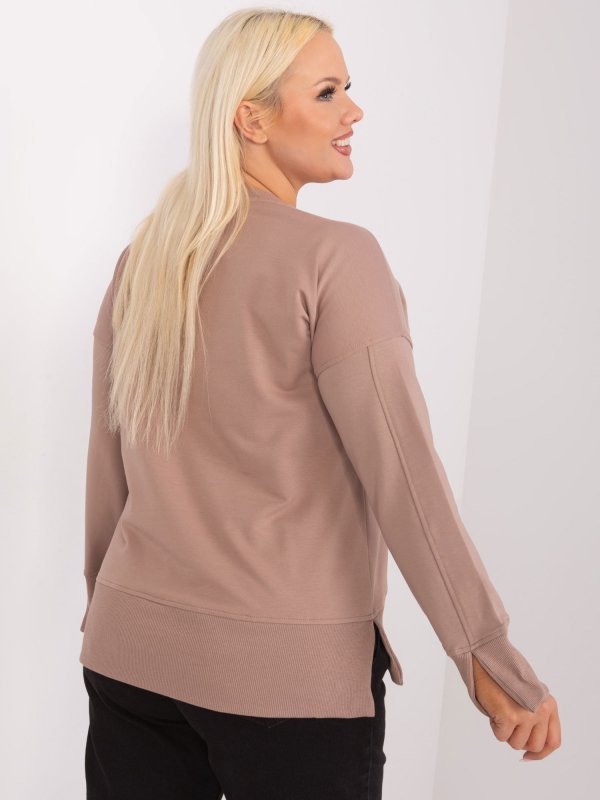 Bluzka-RV-BZ-9198.10X-ciemny bezowy rozmiar - ONE SIZE