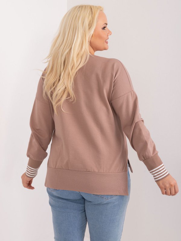 Bluzka-RV-BZ-9145.02-ciemny bezowy rozmiar - ONE SIZE