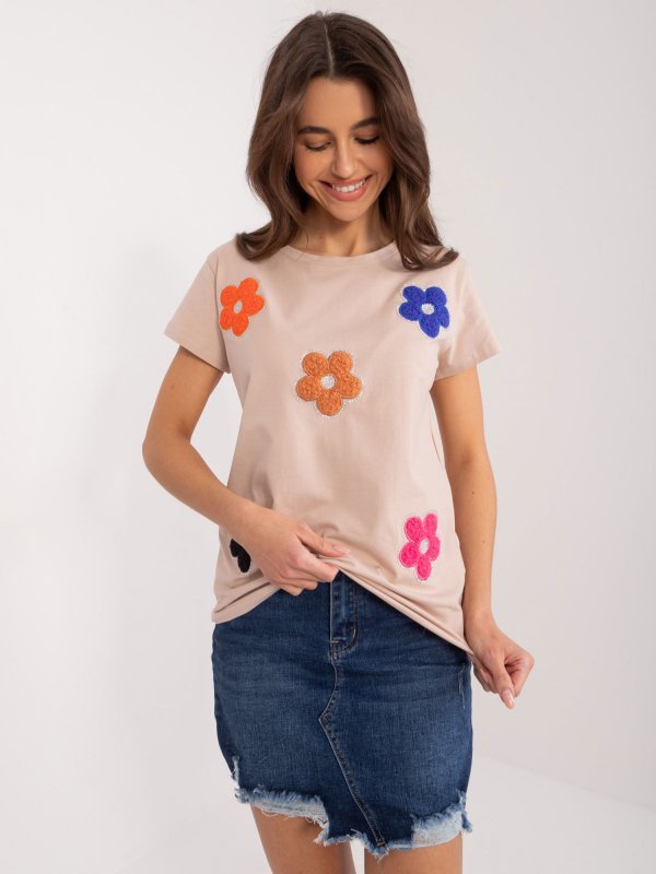 Bluzka-RV-BZ-9622.16X-ciemny bezowy rozmiar - L/XL