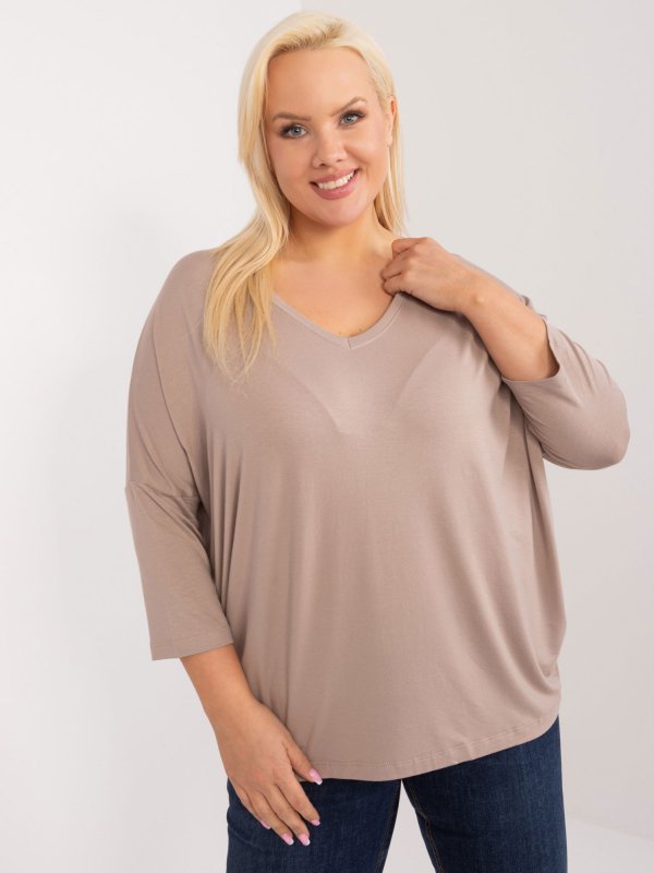 Bluzka-RV-BZ-5745.18-ciemny bezowy rozmiar - ONE SIZE