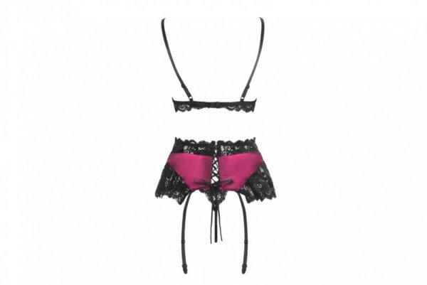 Nahir Maroon/Bordowy zmysłowy komplet LivCo Corsetti Fashion  rozmiar - L/XL