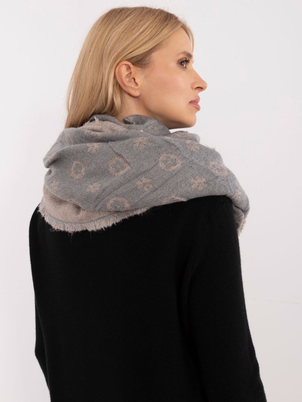 Szalik-AT-SZ-1701.61-szaro-różowy rozmiar - ONE SIZE