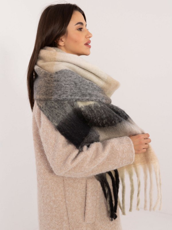 Szalik-AT-SZ-2312501.62-czarno-beżowy rozmiar - ONE SIZE