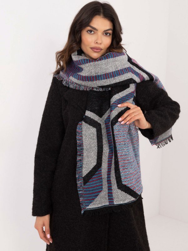 Szalik-AT-SZ-2101.22P-szaro-czarny rozmiar - ONE SIZE