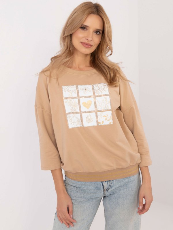 Bluzka-CLM-BZ-1268.67-camelowy rozmiar - XL