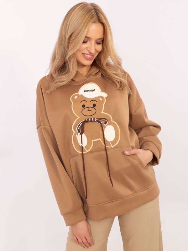 Bluza-DHJ-BL-A8695.65P-camelowy rozmiar - ONE SIZE