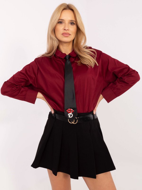 Koszula-DHJ-KS-9213-1.77P-bordowy rozmiar - ONE SIZE