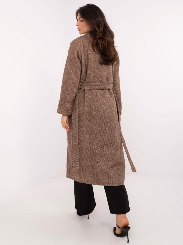 Płaszcz-LK-PL-509835.18P-brązowy rozmiar - L/XL