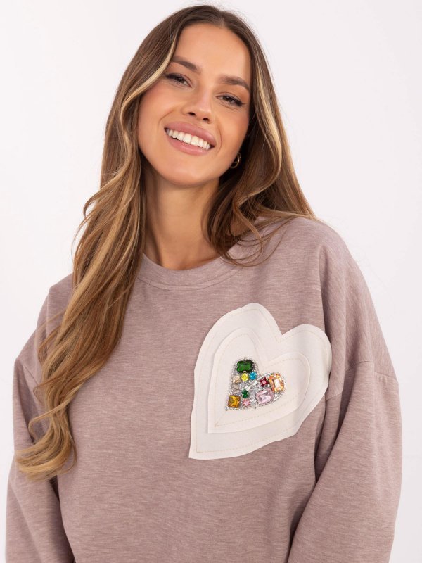 Bluza-DHJ-BL-20322.72-ciemny bezowy rozmiar - ONE SIZE