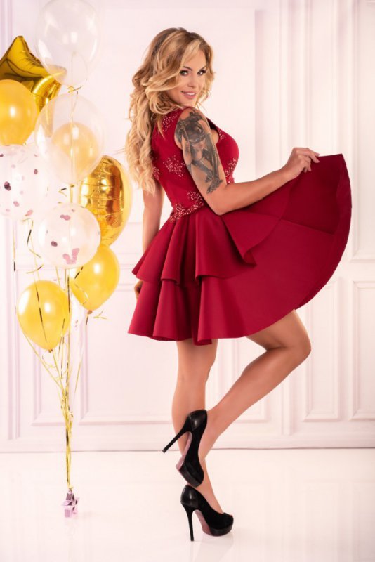 Sukienka Karieela Wine Red 90543 rozmiar - M