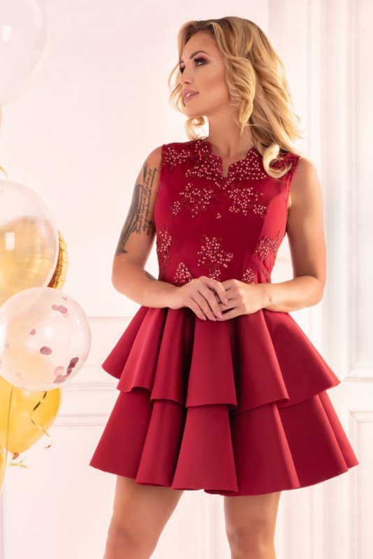 Sukienka Karieela Wine Red 90543 rozmiar - L