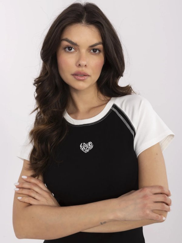 T-shirt-NM-TS-V7940.17-czarno-biały rozmiar - ONE SIZE
