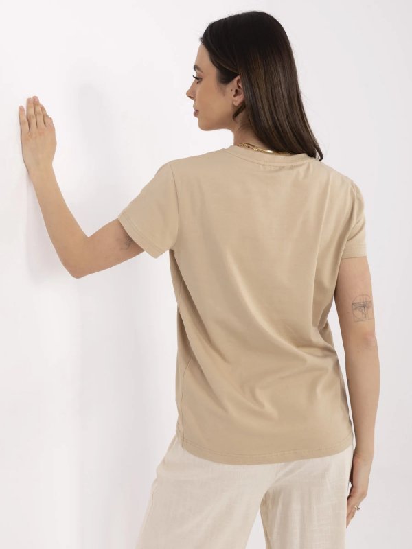 T-shirt-CLM-TS-1640.87-beżowy rozmiar - S