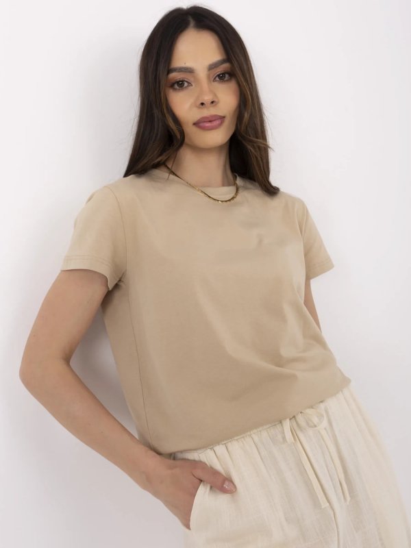 T-shirt-CLM-TS-1640.87-beżowy rozmiar - S