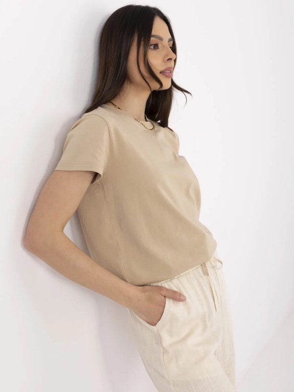 T-shirt-CLM-TS-1640.87-beżowy rozmiar - S