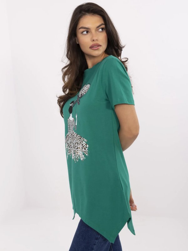 Bluzka-CLM-BZ-1702.89-zielony rozmiar - XL