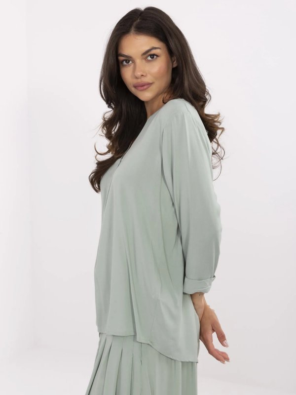 Bluzka-D73761M11174B-pistacjowy rozmiar - S