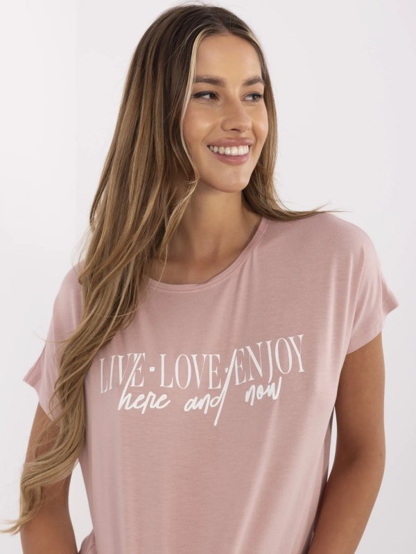 T-shirt-D12100M02737A-jasny różowy rozmiar - XL