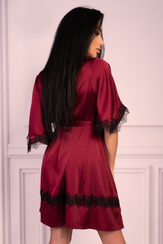 Szlafrok Aresmina LC 90564 Cherry Mahogany Callection Burgundy Bordowy LivCo Corsetti Fashion rozmiar - S/M