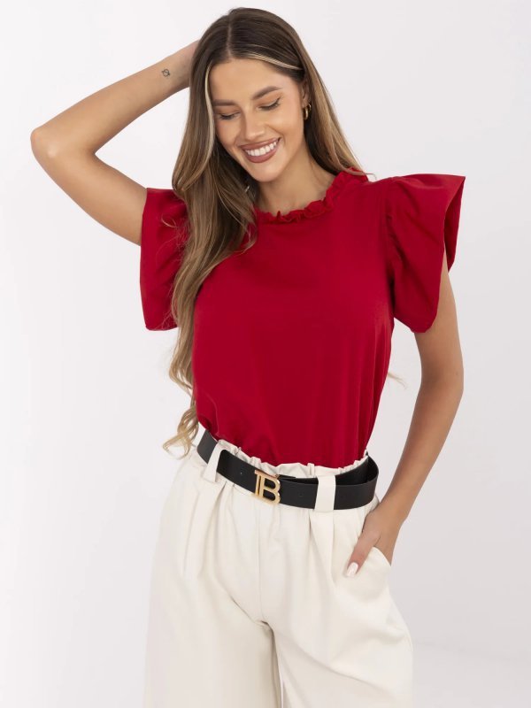 Bluzka-LK-BZ-506781-1.12-czerwony rozmiar - 40