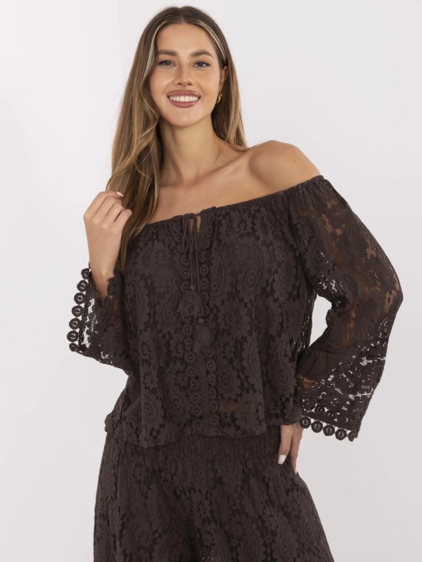 Bluzka-MI-BZ-88500.79-ciemny brązowy rozmiar - ONE SIZE