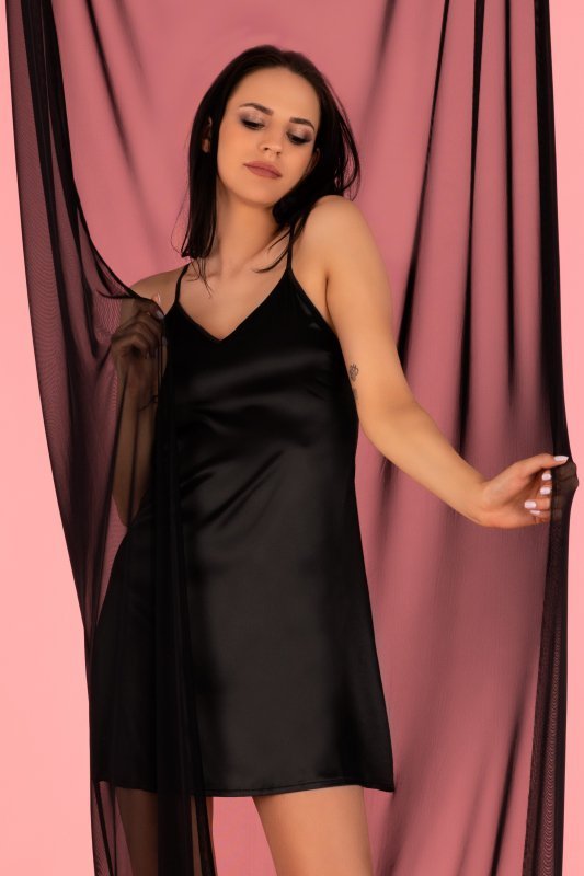 Zmysłowa Koszulka Damska Mirdama Black LC 90519 Est Belle Black Czarny Collection LivCo Corsetti Fashion rozmiar - XL