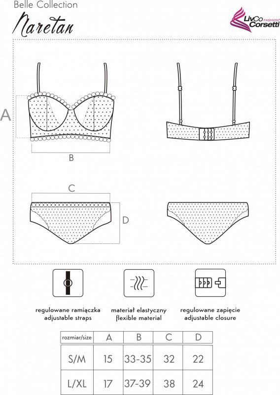 Naretan Beżowy Zmysłowy komplet LivCo Corsetti Fashion rozmiar - L/XL