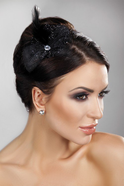 Mini Top Hats Black Czarny LC 12020 Model 13 LivCo Corsetti Fashion Model 13