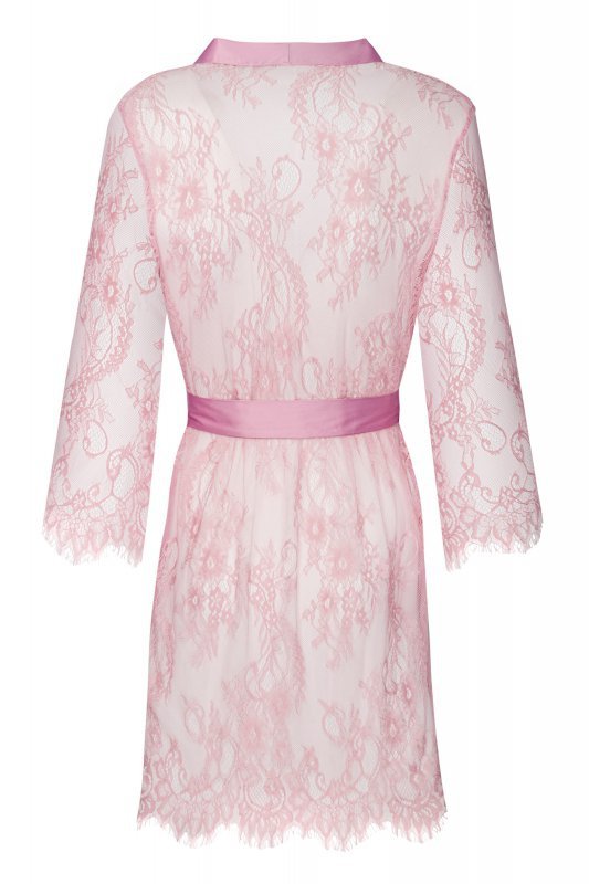 Sheer Pink/Różowy damski szlafrok koronkowy LivCo Corsetti Fashion rozmiar - S/M