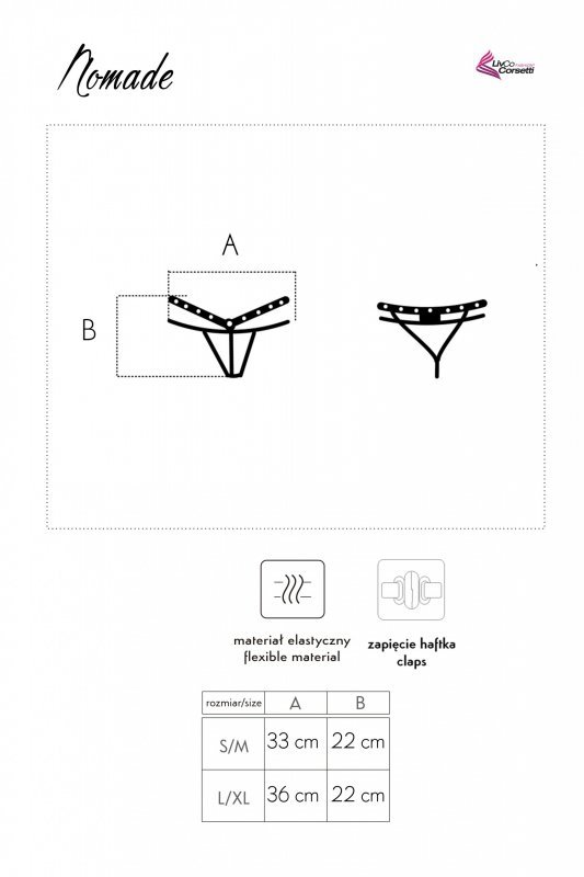 Stringi Nomade Black Czarny LivCo Corsetti Fashion rozmiar - S/M