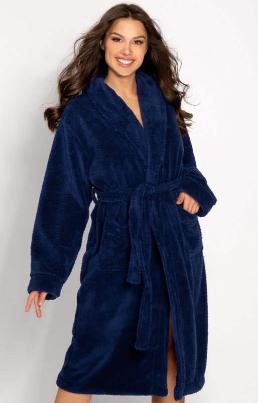 Szlafrok Damski Model Josephine Long 223386 Navy - Momenti Per Me