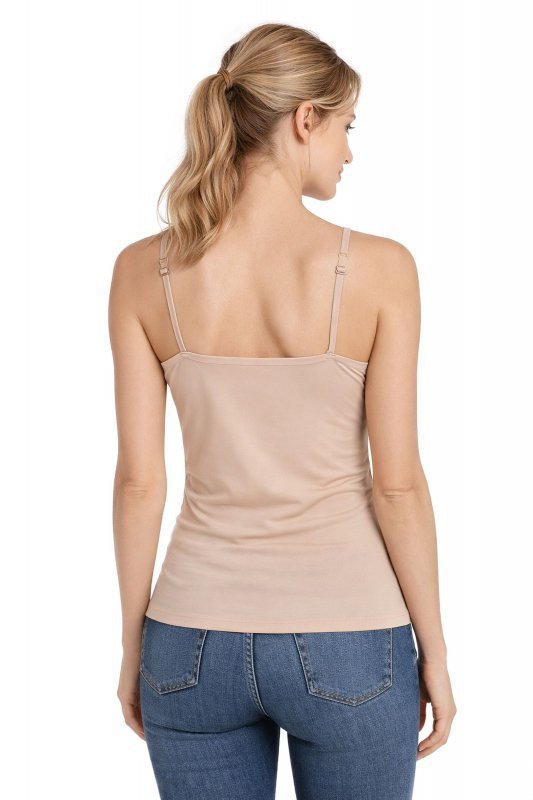 Julimex Koszulka Cami top Soft smooth ciemnobeżowa