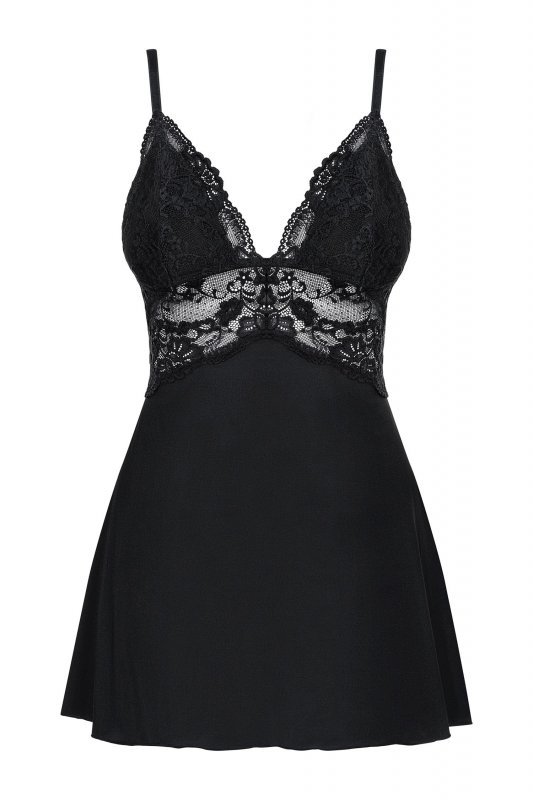 Obsessive Babydoll i stringi 810-BAB-1 czarne