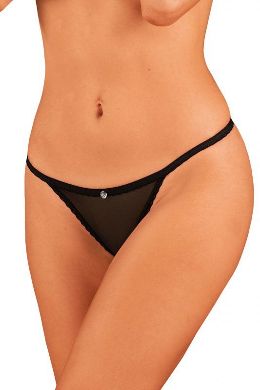 Obsessive Figi stringi otwarte Celia Noir czarne