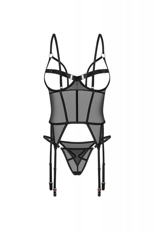 Obsessive Gorset i tanga Euridia czarny
