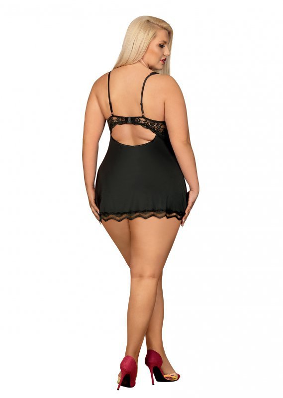 Obsessive Babydoll i stringi Luvae czarne