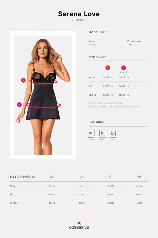 Obsessive Koszulka i stringi Serena Love czarna