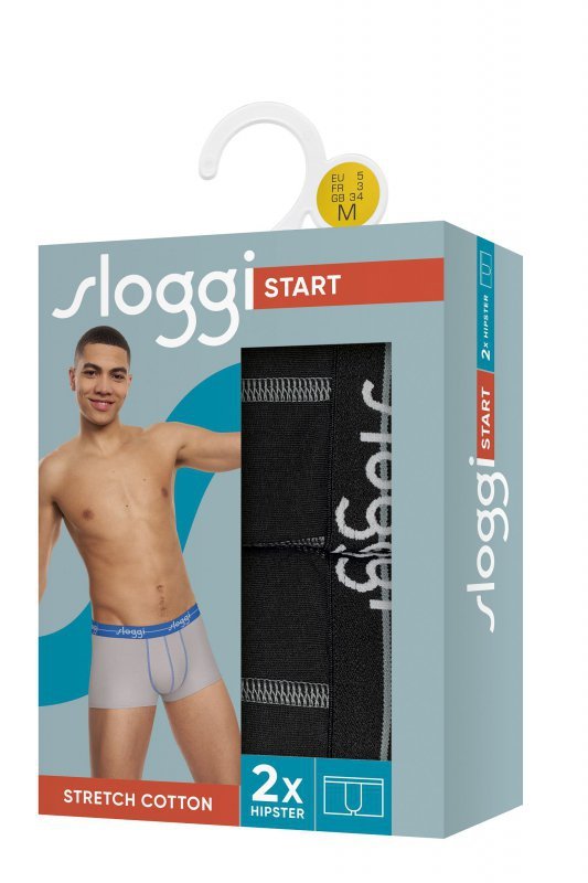 Sloggi Bokserki Start Hipster 2-pak czarne